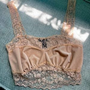Nude Lace Crop Top